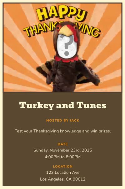 Happy Thanksgiving - Bird is the Word Invitation