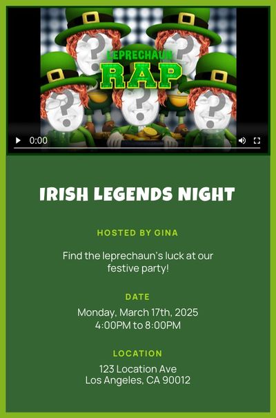 Leprechaun Rap Invitation