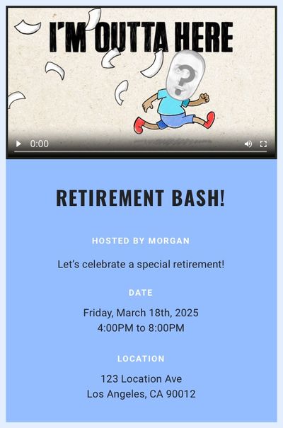 I'm Outta Here Invitation