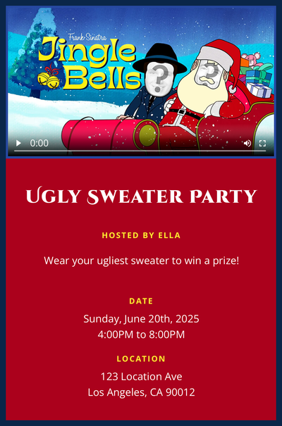 "Jingle Bells" by Frank Sinatra Invitation