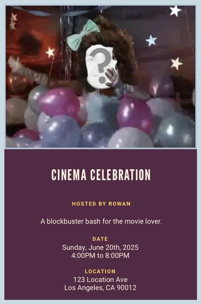 Celebration Balloons Female Invitation