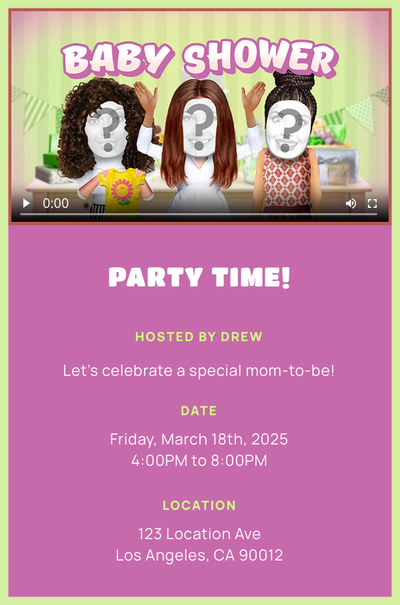 Baby Shower Rap Invitation