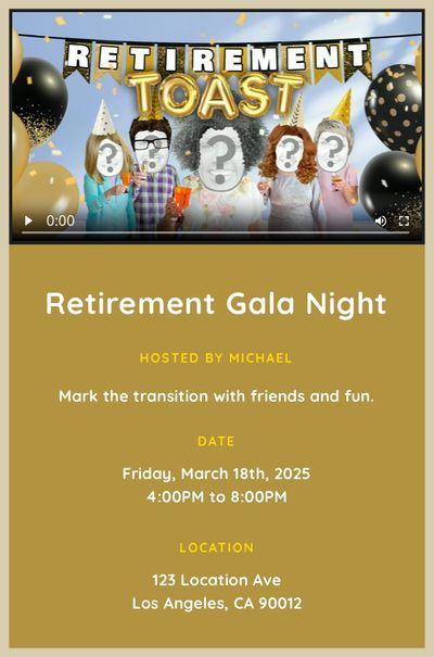 Retirement Toast Invitation