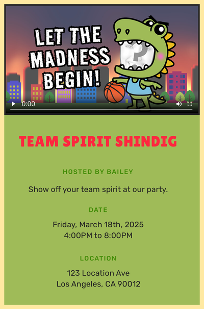 Kaiju Madness Invitation