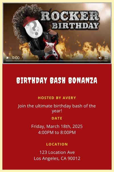 Rocker Birthday Invitation