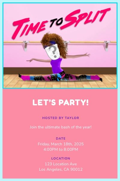 Time to Split Invitation