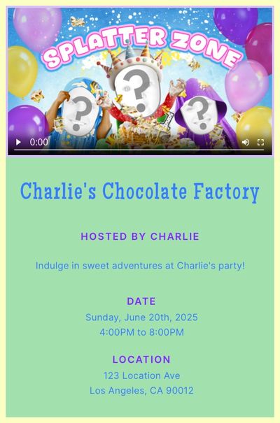 Splatter Zone Invitation
