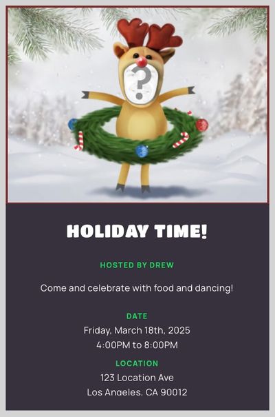 Christmas Hula Hoop Invitation