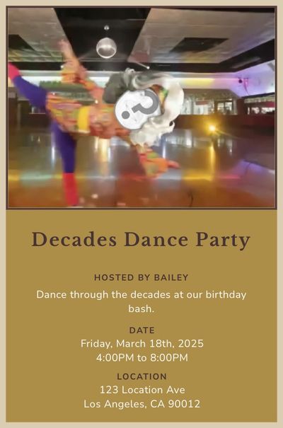 Roller Disco Female Invitation