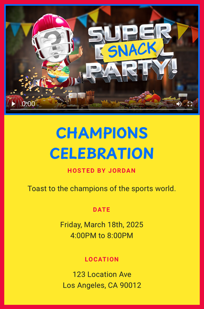 Super Snack Party! Invitation