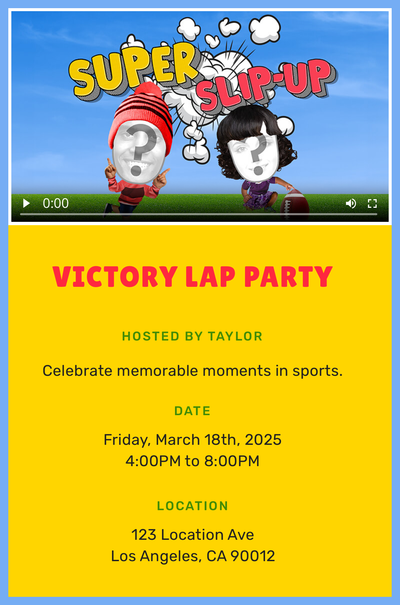 Super Slip-Up Invitation