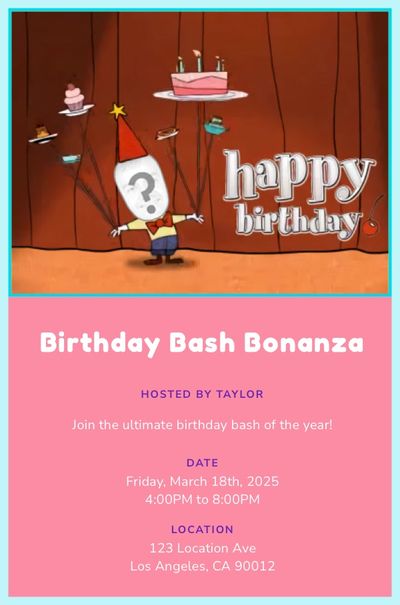 Cake Spinner Birthday Invitation