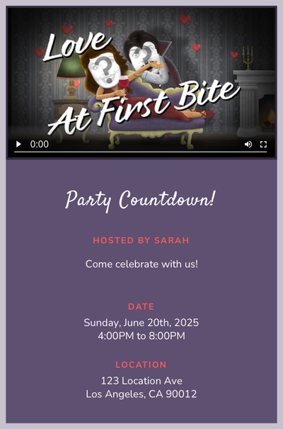 Love at First Bite Invitation