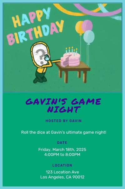 Hopscotch Birthday Invitation