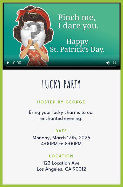 Sarcastic Quips - Pinch Me - St. Patrick's Day Invitation