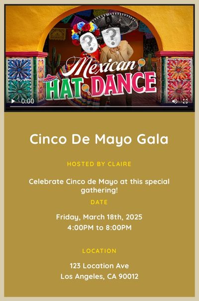 Mexican Hat Dance - Cinco de Mayo Invitation