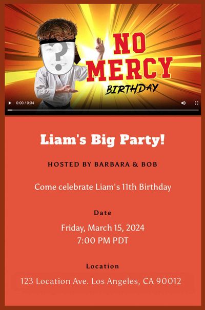 No Mercy Birthday Invitation