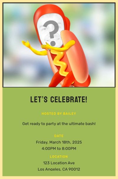Hotdog Thruster Invitation