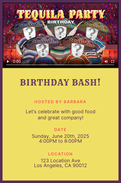 Tequila Party - Birthday - Group Invitation