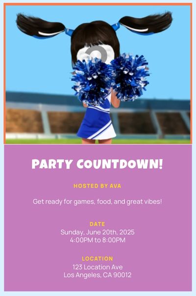 Cheerleader Splits Jump Invitation