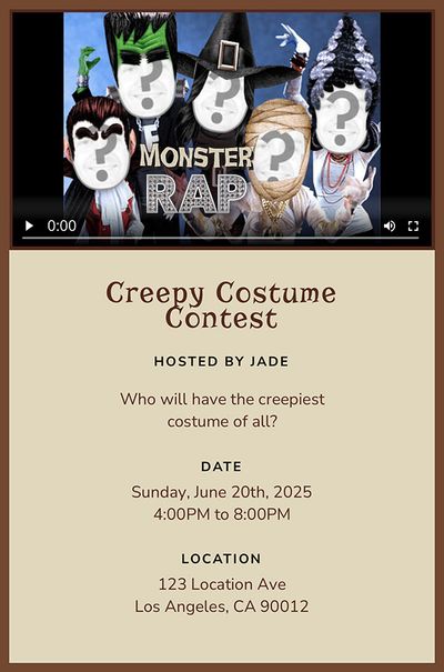 Monster Rap Invitation