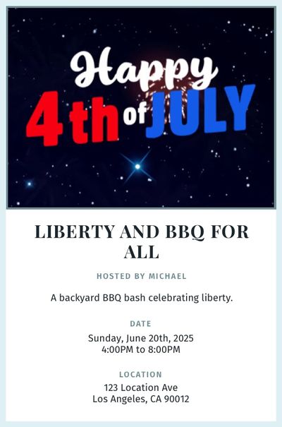 July 4th Rocket Invitation