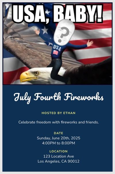 Patriotic Eagle Ride Invitation