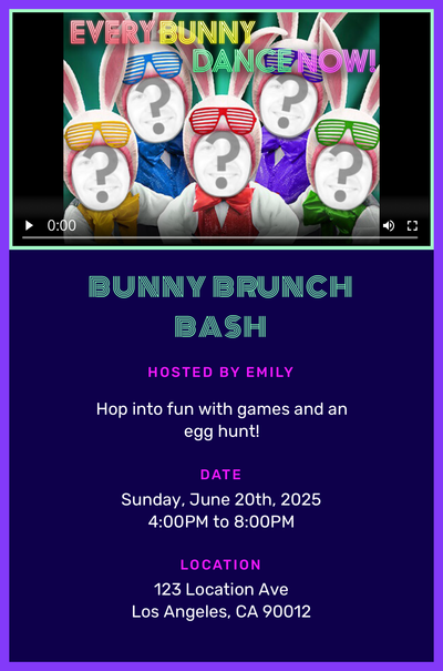 Every Bunny Dance Now Invitation