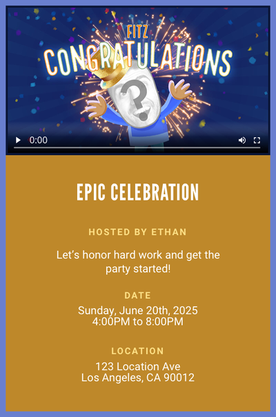 "Congratulations" by Fitz Invitation
