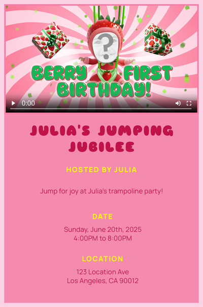 Berry First Birthday Invitation