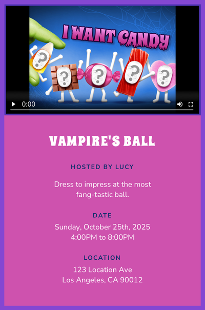 I Want Candy Invitation