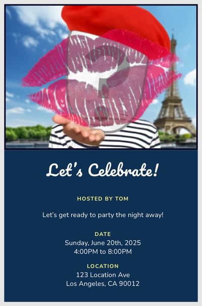 Blowing French Kiss Invitation