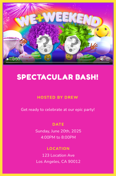 We + Weekend Invitation
