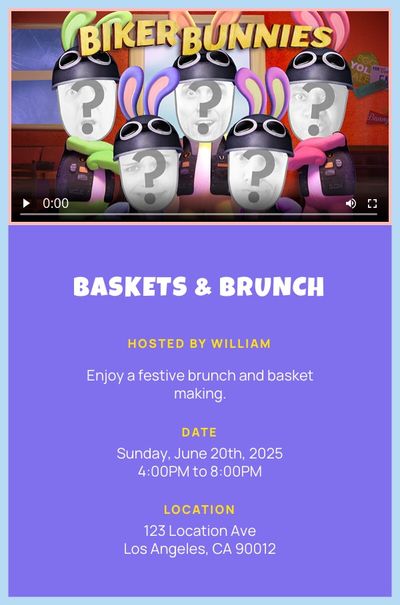 Biker Bunnies Invitation