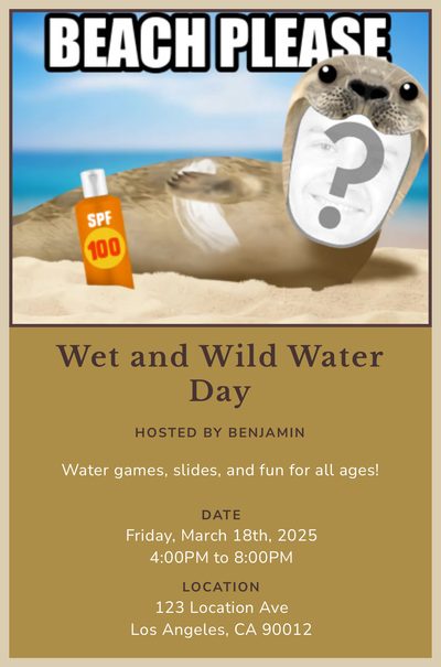 Sunscreen Seal Invitation