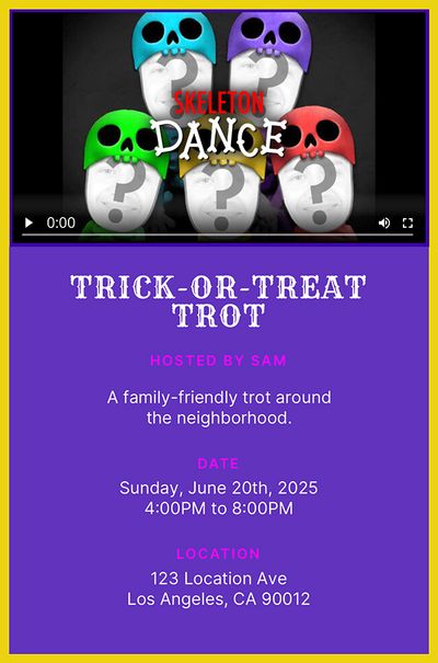 Skeleton Dance  Invitation