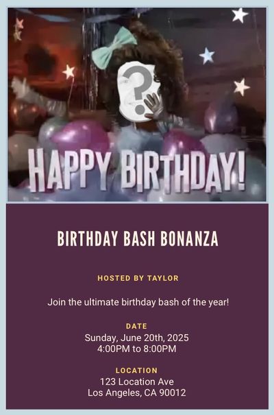 Celebration Happy Bday Female Invitation
