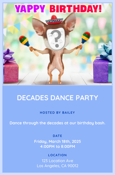 Yappy Birthday Invitation