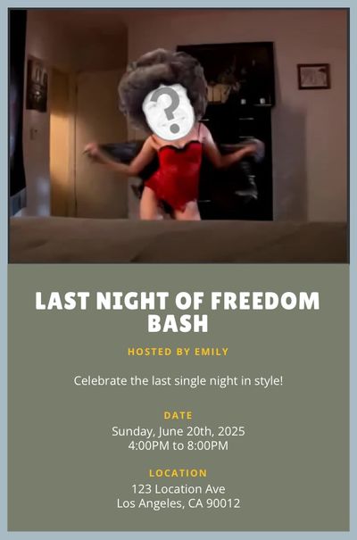 Mom Bod Striptease Shimmy Invitation