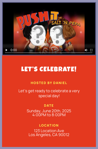 Push It - Baby Invitation