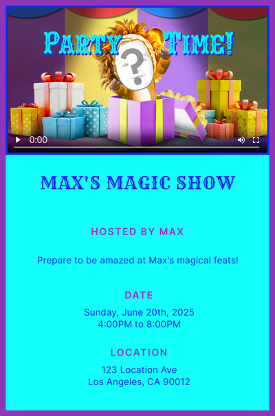 Party Time! - Birthday Invitation