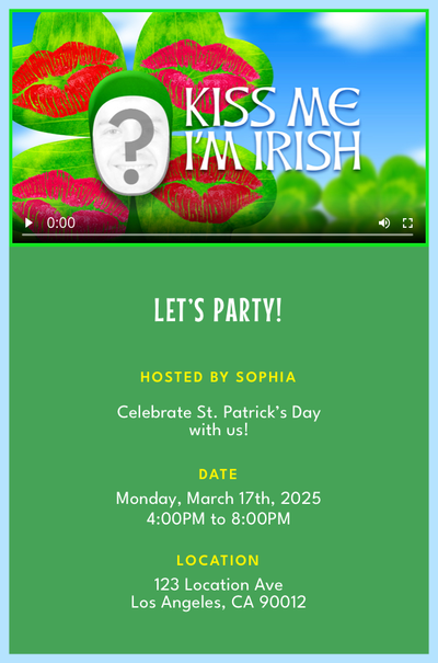 Kiss Me I'm Irish! Invitation