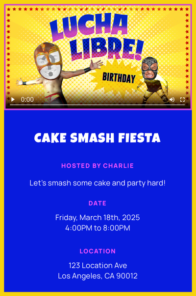 Lucha Libre! - Birthday Invitation