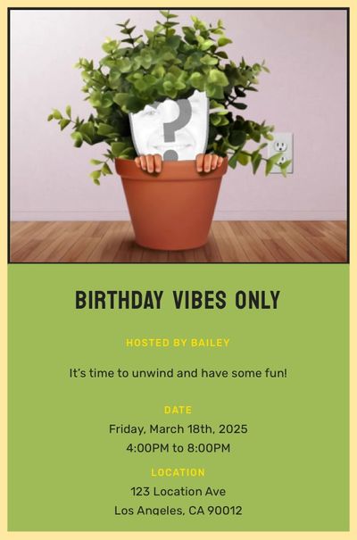 Potted Plant Pop Invitation