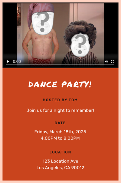 Male Striptease Invitation