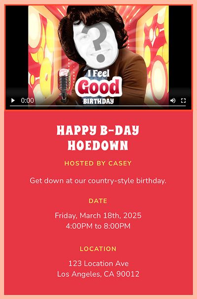 I Feel Good - Birthday Invitation
