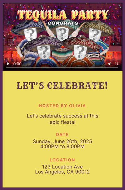 Tequila Party - Congrats - Group Invitation