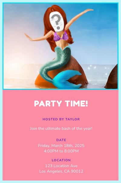 Mermaid Wave Dance Invitation