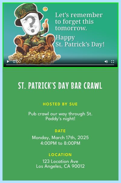 Sarcastic Quips - Leprechaun Coin Flip - St. Patrick's Day  Invitation