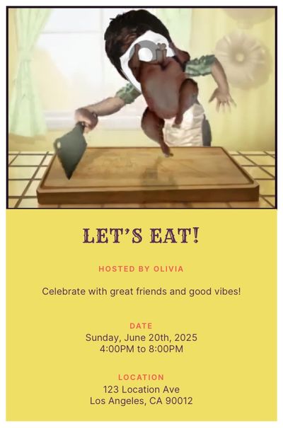 Turkey Chopping Block Invitation